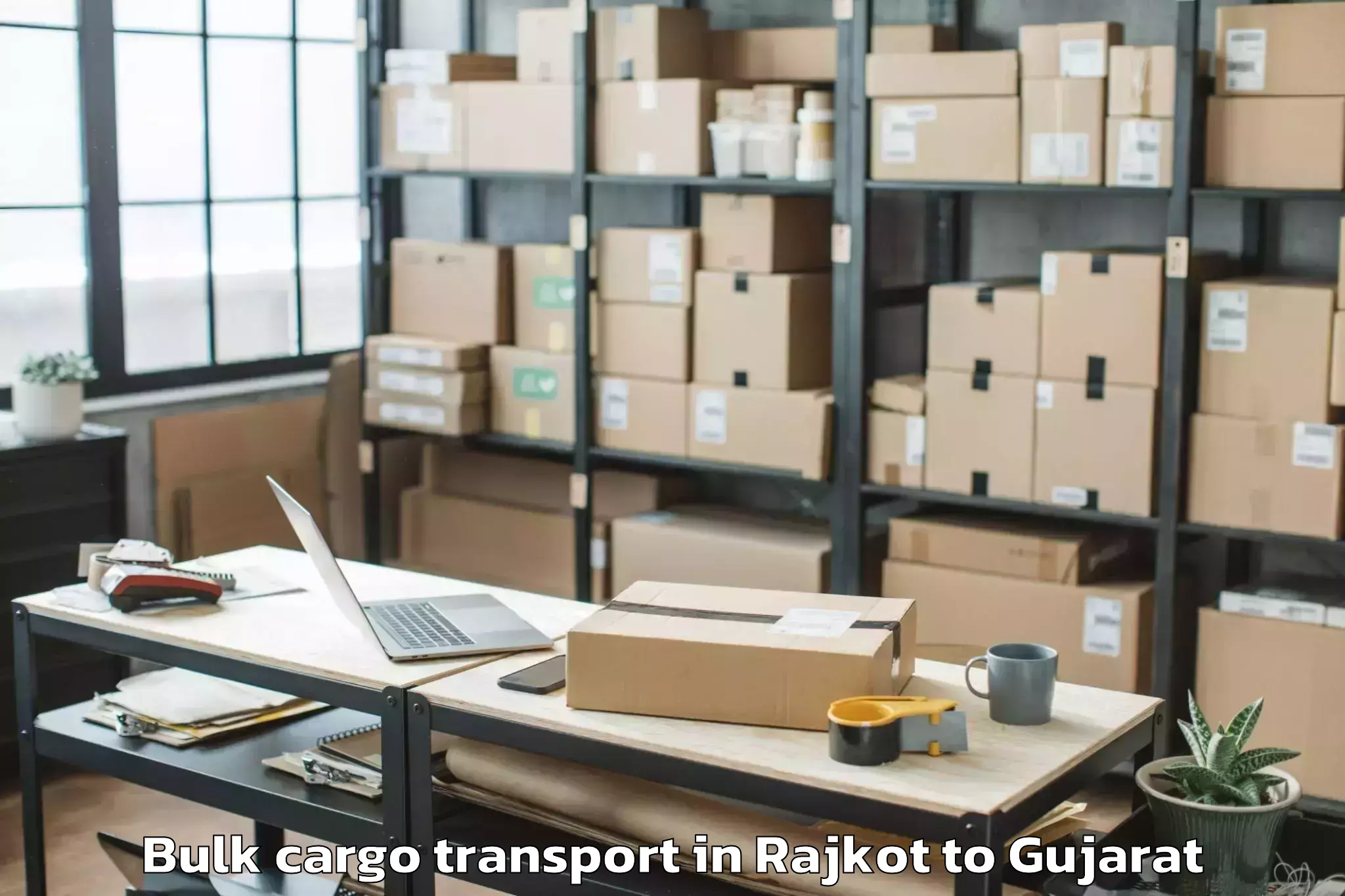 Reliable Rajkot to Ghoghamba Bulk Cargo Transport